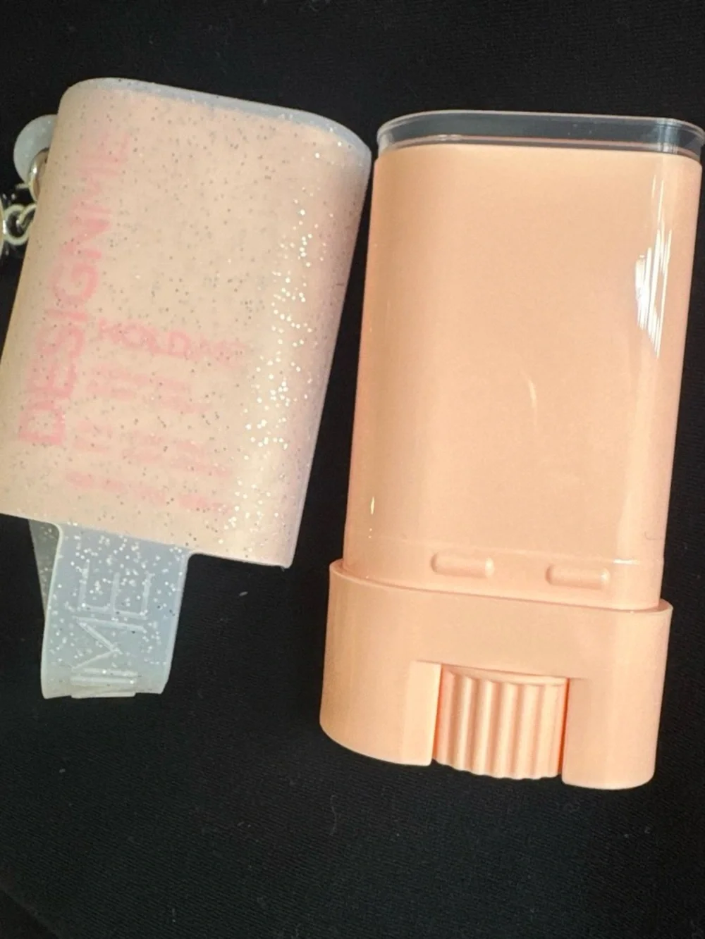 Glitter Pink hair Balm Stick Keychain